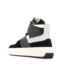 Мужские черно-белые замшевые высокие кеды от Represent