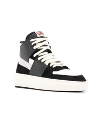 Мужские черно-белые замшевые высокие кеды от Represent