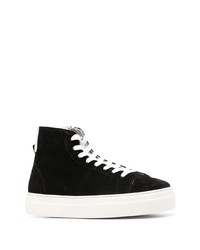 Мужские черно-белые замшевые высокие кеды от Low Brand