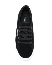 Женские черно-белые замшевые низкие кеды от Superga