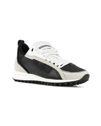 Мужские черно-белые замшевые низкие кеды от DSQUARED2