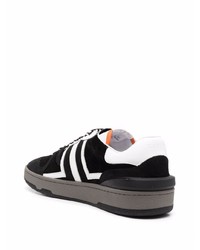 Мужские черно-белые замшевые низкие кеды от Lanvin