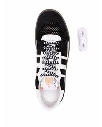 Мужские черно-белые замшевые низкие кеды от Lanvin