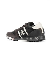 Мужские черно-белые замшевые низкие кеды от White Premiata