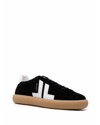 Мужские черно-белые замшевые низкие кеды от Lanvin