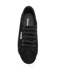 Женские черно-белые замшевые низкие кеды от Superga