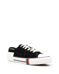 Мужские черно-белые замшевые низкие кеды от Paul Smith