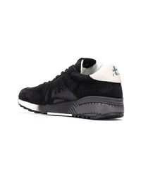 Мужские черно-белые замшевые низкие кеды от Premiata