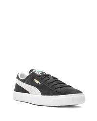 Мужские черно-белые замшевые низкие кеды от Puma