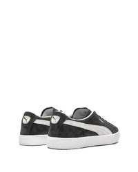 Мужские черно-белые замшевые низкие кеды от Puma