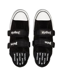 Мужские черно-белые замшевые низкие кеды от Palm Angels