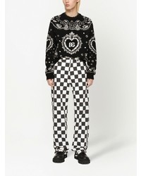 Мужские черно-белые зауженные джинсы от Dolce & Gabbana