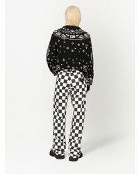 Мужские черно-белые зауженные джинсы от Dolce & Gabbana