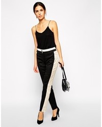 Женские черно-белые классические брюки в вертикальную полоску от Paper Dolls
