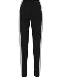 Женские черно-белые классические брюки в вертикальную полоску