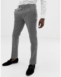 Мужские черно-белые классические брюки с узором "гусиные лапки" от Twisted Tailor