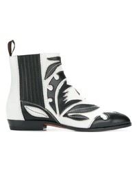 Черно-белые кожаные ботильоны от Santoni