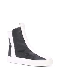 Черно-белые кожаные ботильоны от Alberto Fermani