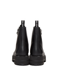 Женские черно-белые кожаные ботинки на шнуровке от Fendi