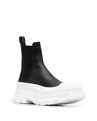 Мужские черно-белые кожаные ботинки челси от Alexander McQueen