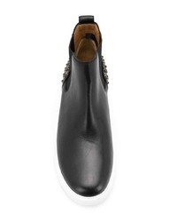 Мужские черно-белые кожаные ботинки челси от Philipp Plein