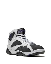 Мужские черно-белые кожаные высокие кеды от Jordan