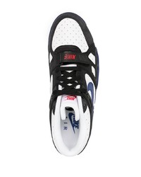 Мужские черно-белые кожаные высокие кеды от Nike