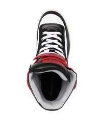 Мужские черно-белые кожаные высокие кеды от Acne Studios