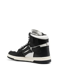 Мужские черно-белые кожаные высокие кеды от Amiri