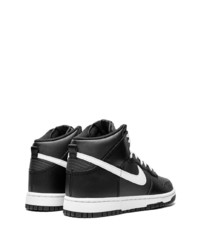 Мужские черно-белые кожаные высокие кеды от Nike