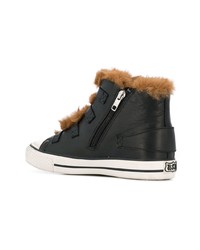 Женские черно-белые кожаные высокие кеды от Ash