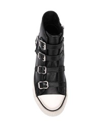 Женские черно-белые кожаные высокие кеды от Ash