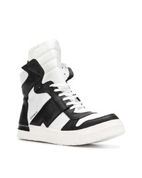 Мужские черно-белые кожаные высокие кеды от Cinzia Araia