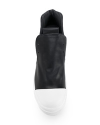 Мужские черно-белые кожаные высокие кеды от Cinzia Araia