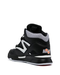 Мужские черно-белые кожаные высокие кеды от Reebok