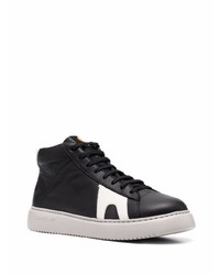 Мужские черно-белые кожаные высокие кеды от Camper