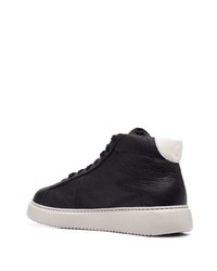 Мужские черно-белые кожаные высокие кеды от Camper