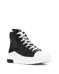 Мужские черно-белые кожаные высокие кеды от Cinzia Araia