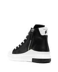 Мужские черно-белые кожаные высокие кеды от Cinzia Araia