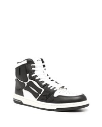 Мужские черно-белые кожаные высокие кеды от Amiri