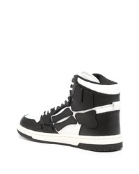 Мужские черно-белые кожаные высокие кеды от Amiri