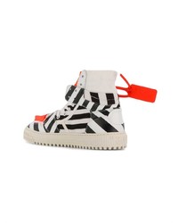 Женские черно-белые кожаные высокие кеды от Off-White