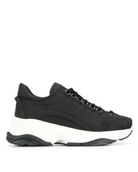 Мужские черно-белые кожаные кроссовки от DSQUARED2
