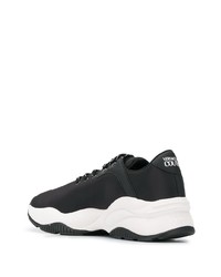 Мужские черно-белые кожаные кроссовки от VERSACE JEANS COUTURE