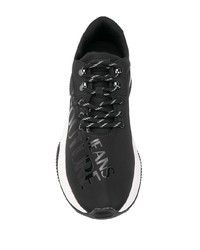 Мужские черно-белые кожаные кроссовки от VERSACE JEANS COUTURE