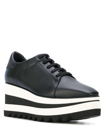 Черно-белые кожаные лоферы на платформе от Stella McCartney