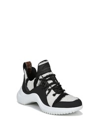 Черно-белые кожаные массивные ботинки на шнуровке