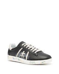 Мужские черно-белые кожаные низкие кеды с принтом от Premiata