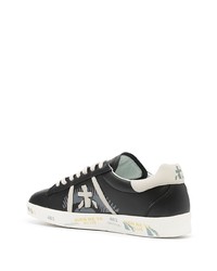 Мужские черно-белые кожаные низкие кеды с принтом от Premiata