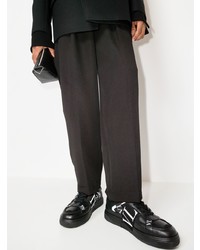 Мужские черно-белые кожаные низкие кеды с принтом от Valentino Garavani
